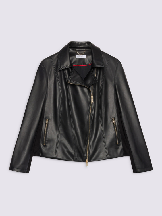 Bikerjacke mit asymmetrischem Rei&szlig;verschluss