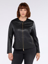 Biker jacket with light points and stretch fabric parts image number 2