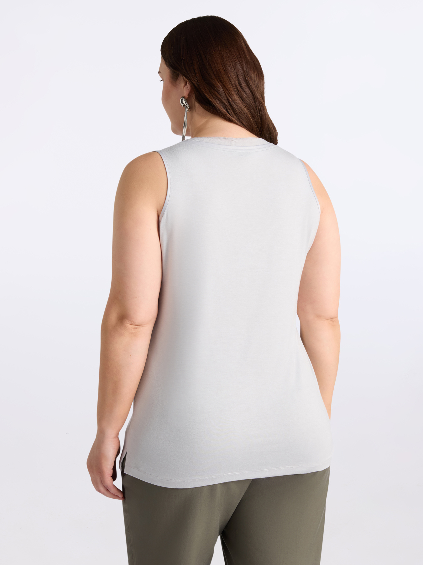 Top in due tessuti con scollo a V image number 1