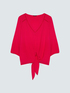 Bluse aus Viskose mit Knoten am Saum image number 0