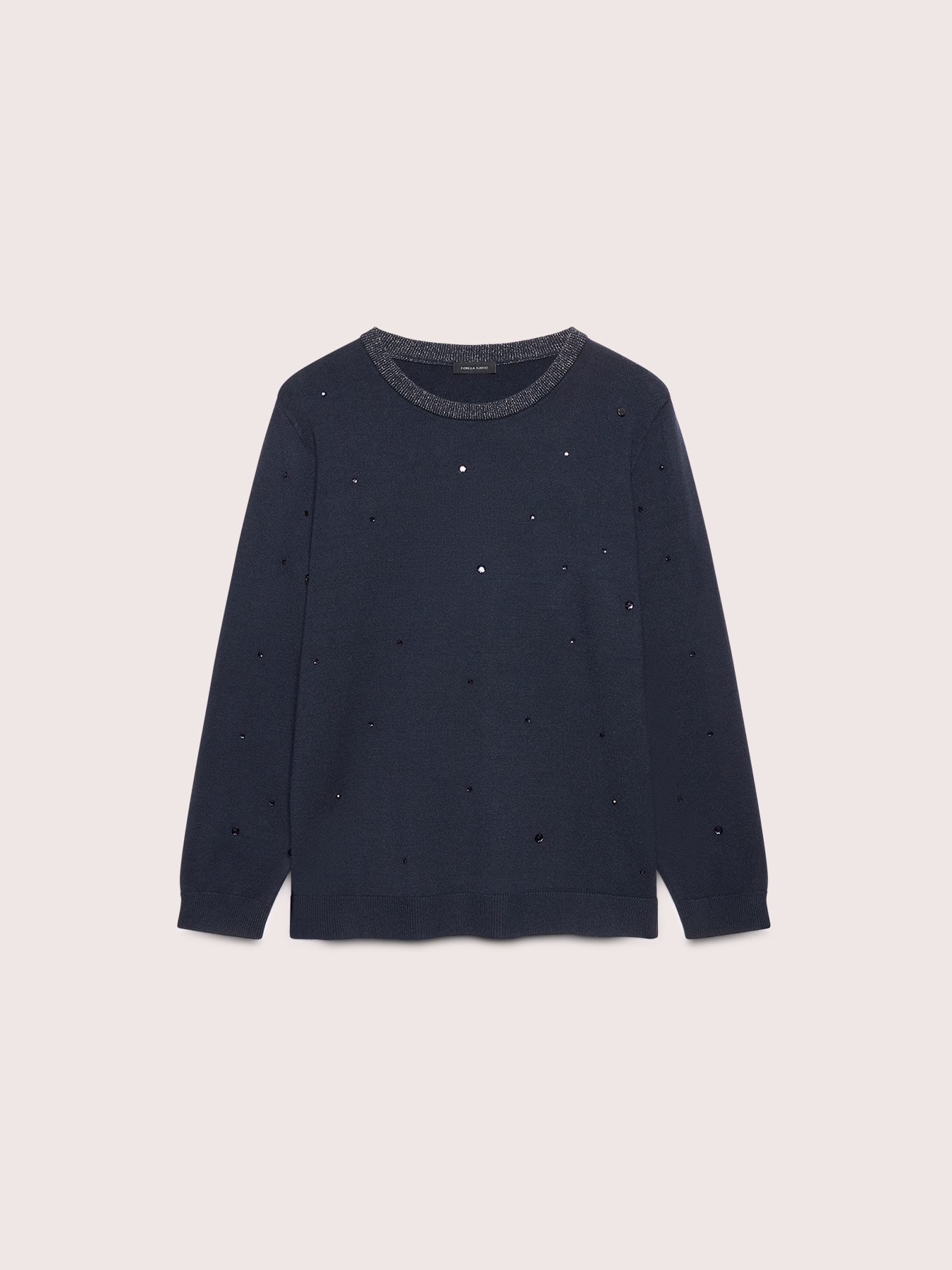 Crew-neck sweater with jewel embellishments image number 4