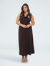 Long flared dress with appliqu&eacute; image number 2