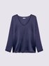 V-Ausschnitt-T-Shirt aus zwei Stoffen image number 4