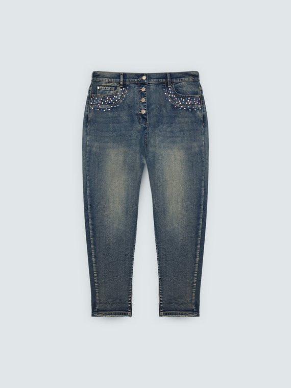 Barrel Jeans with colored light spots