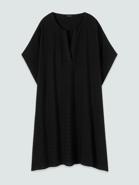 Closed kaftan in jacquard viscose