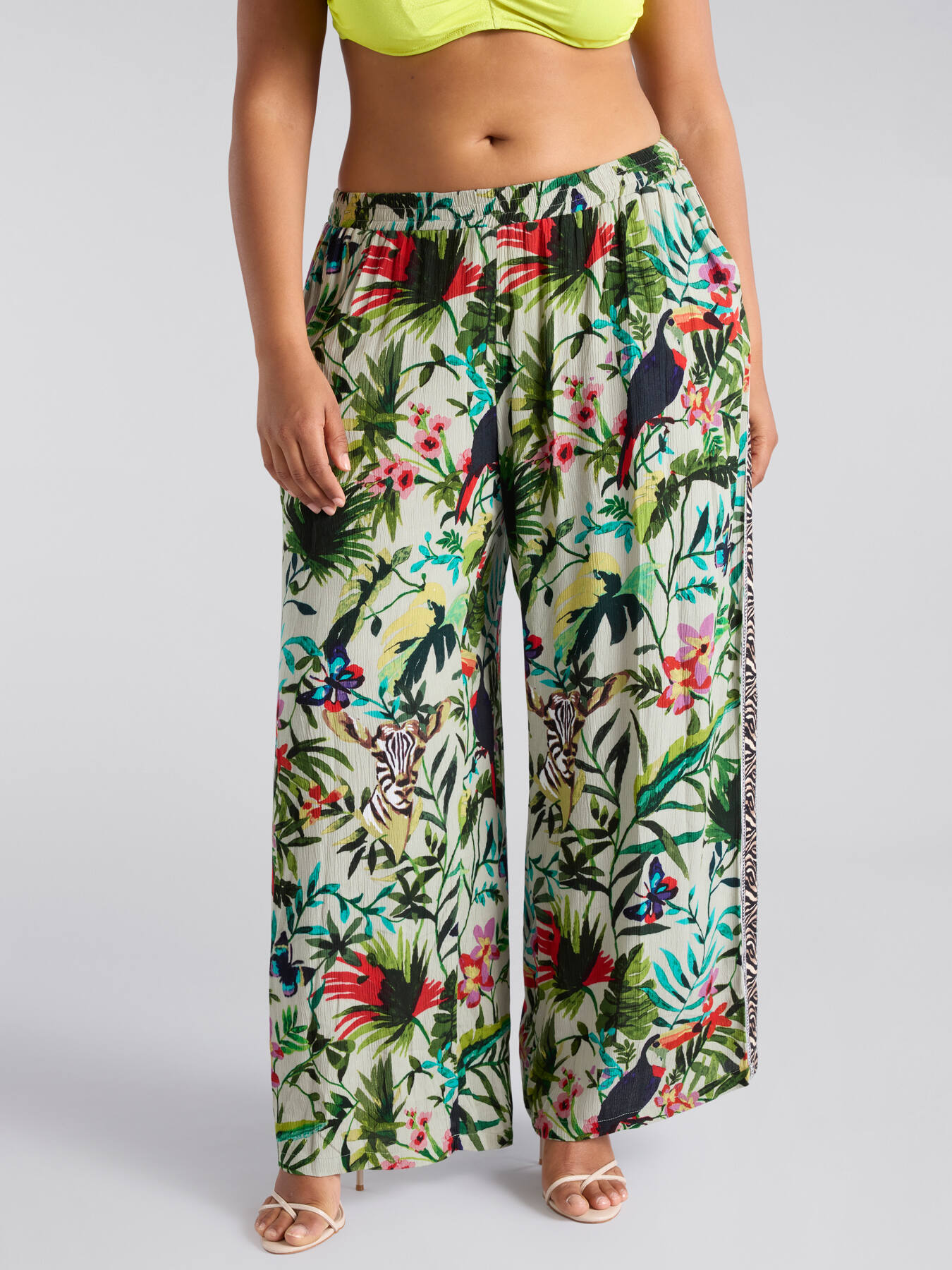 Tropical print trousers image number 2
