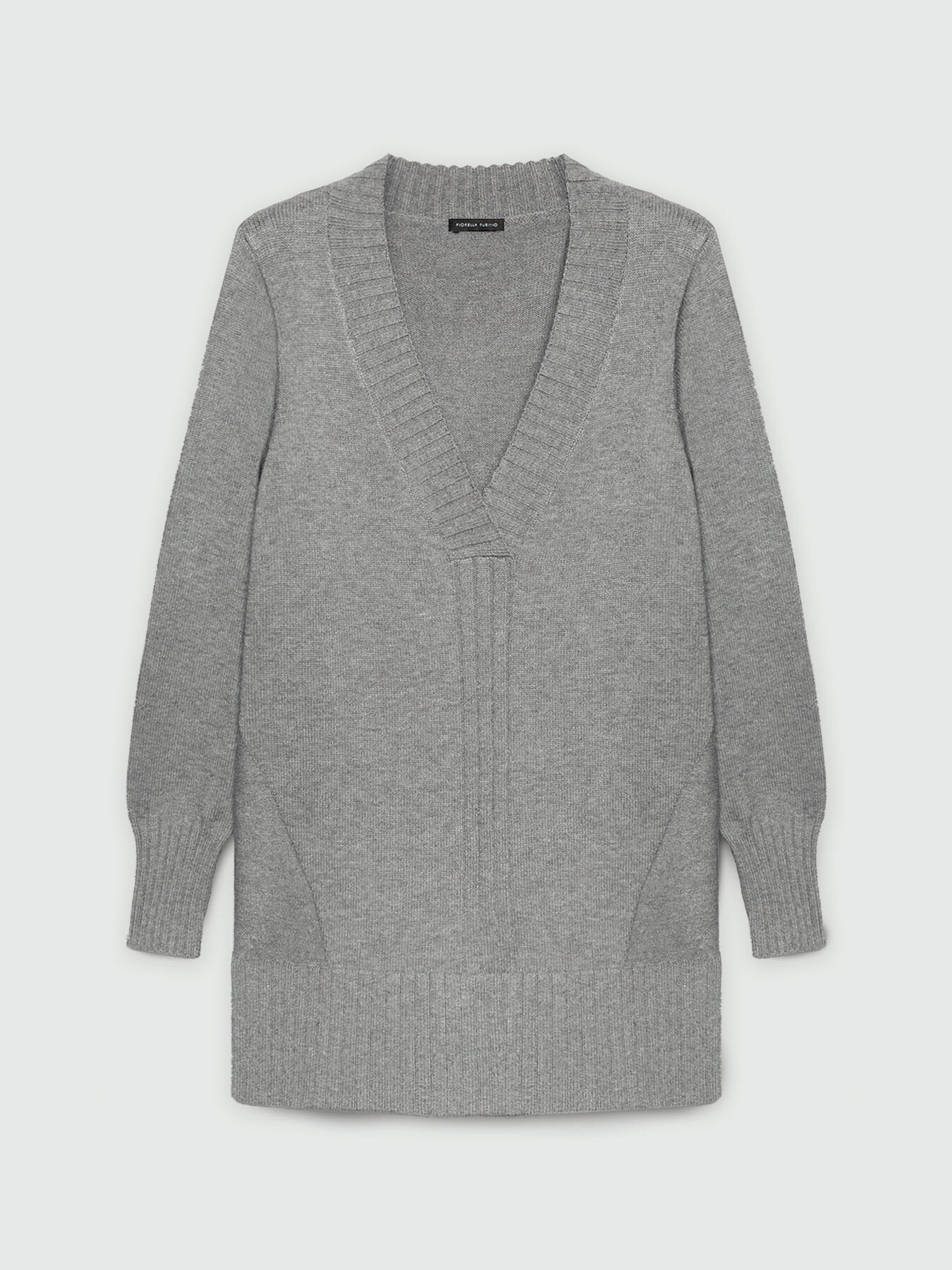 Long sweater with deep V-neck image number 4