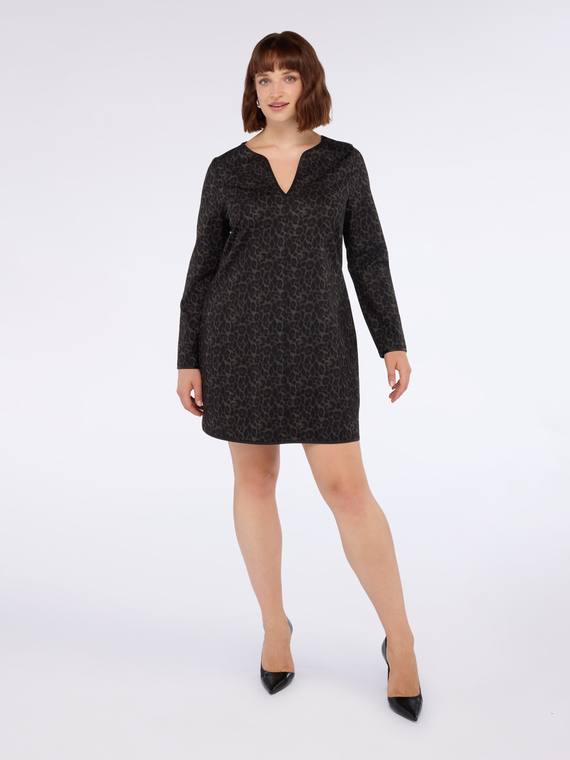 Robe regular avec imprim&eacute; et col en V