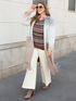 Coat with gradient print and fringes image number 0