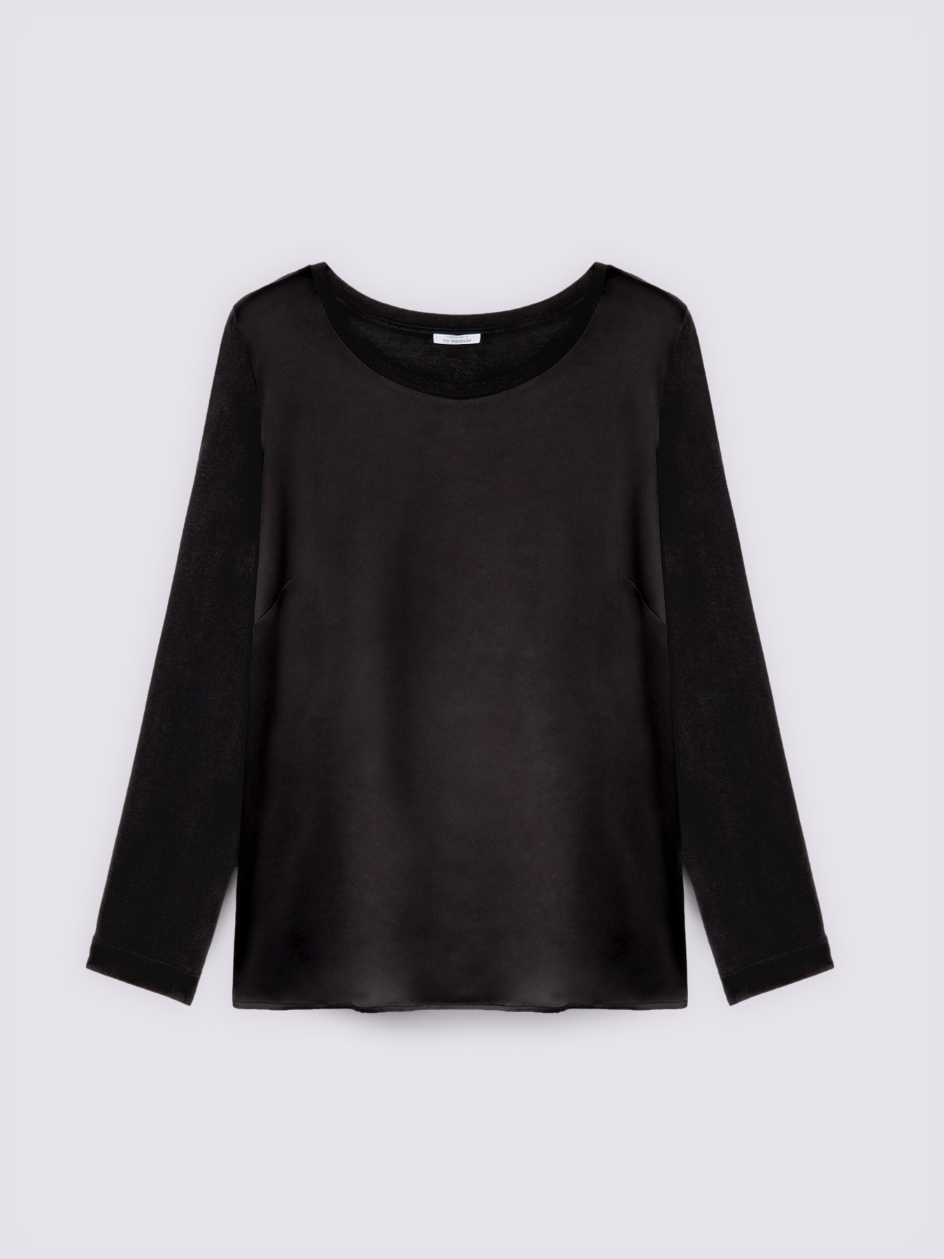 Long-sleeved satin and jersey T-shirt image number 4