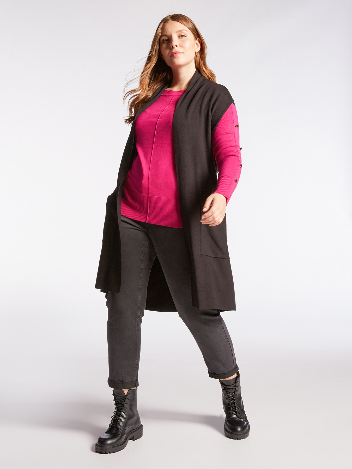 Chaleco largo con faja image number 0