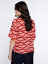 Boxy printed blouse with striped edge image number 1