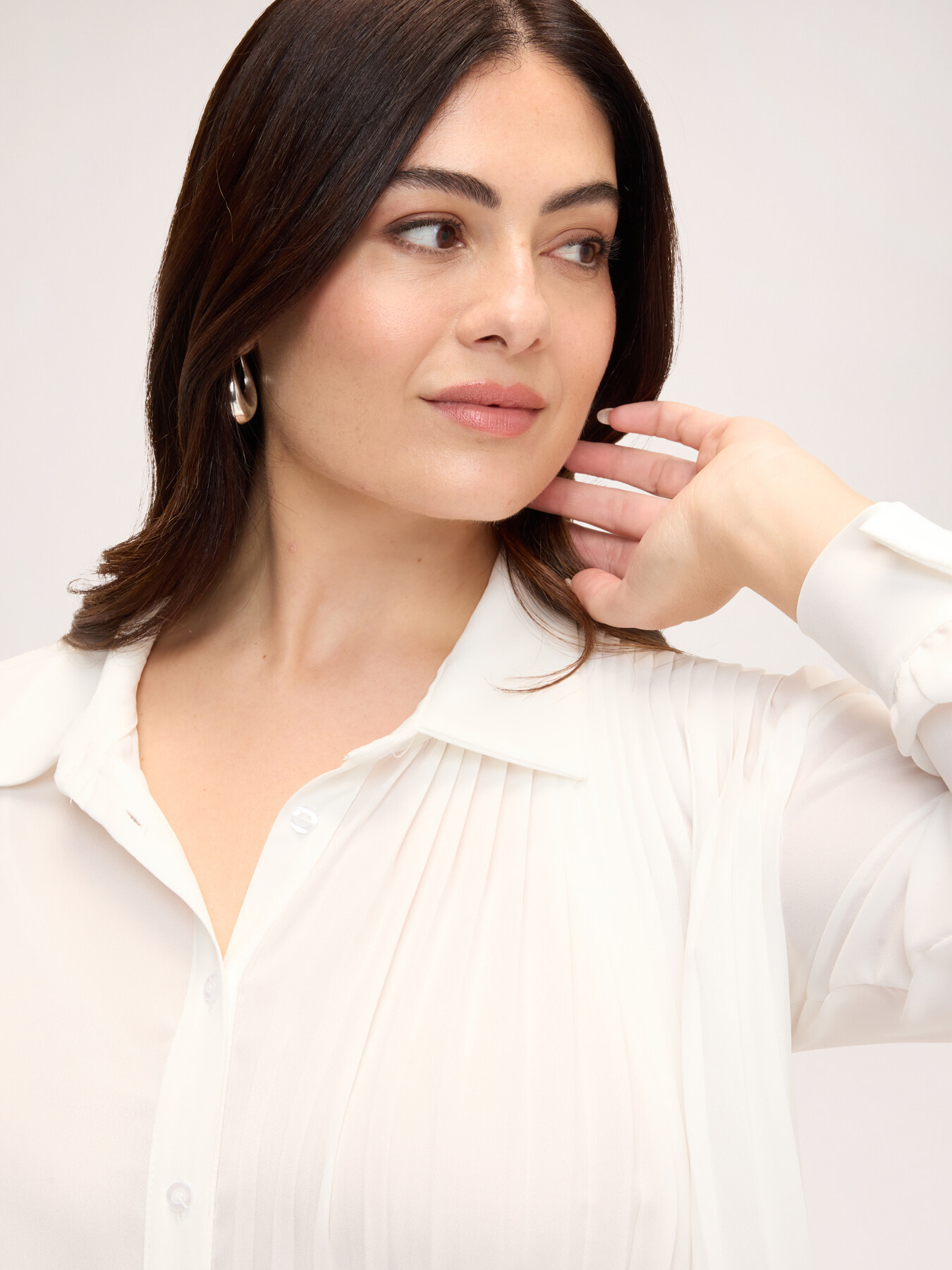Pleated georgette shirt image number 3