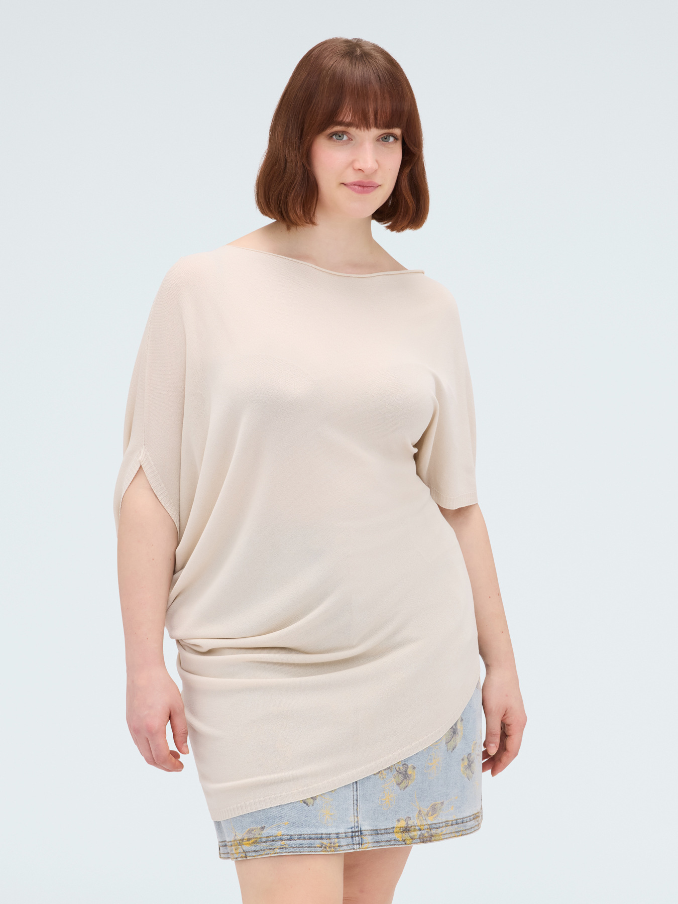 Maglia asimmetrica in misto viscosa image number 2