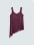 Viscose satin top with lace details image number 4