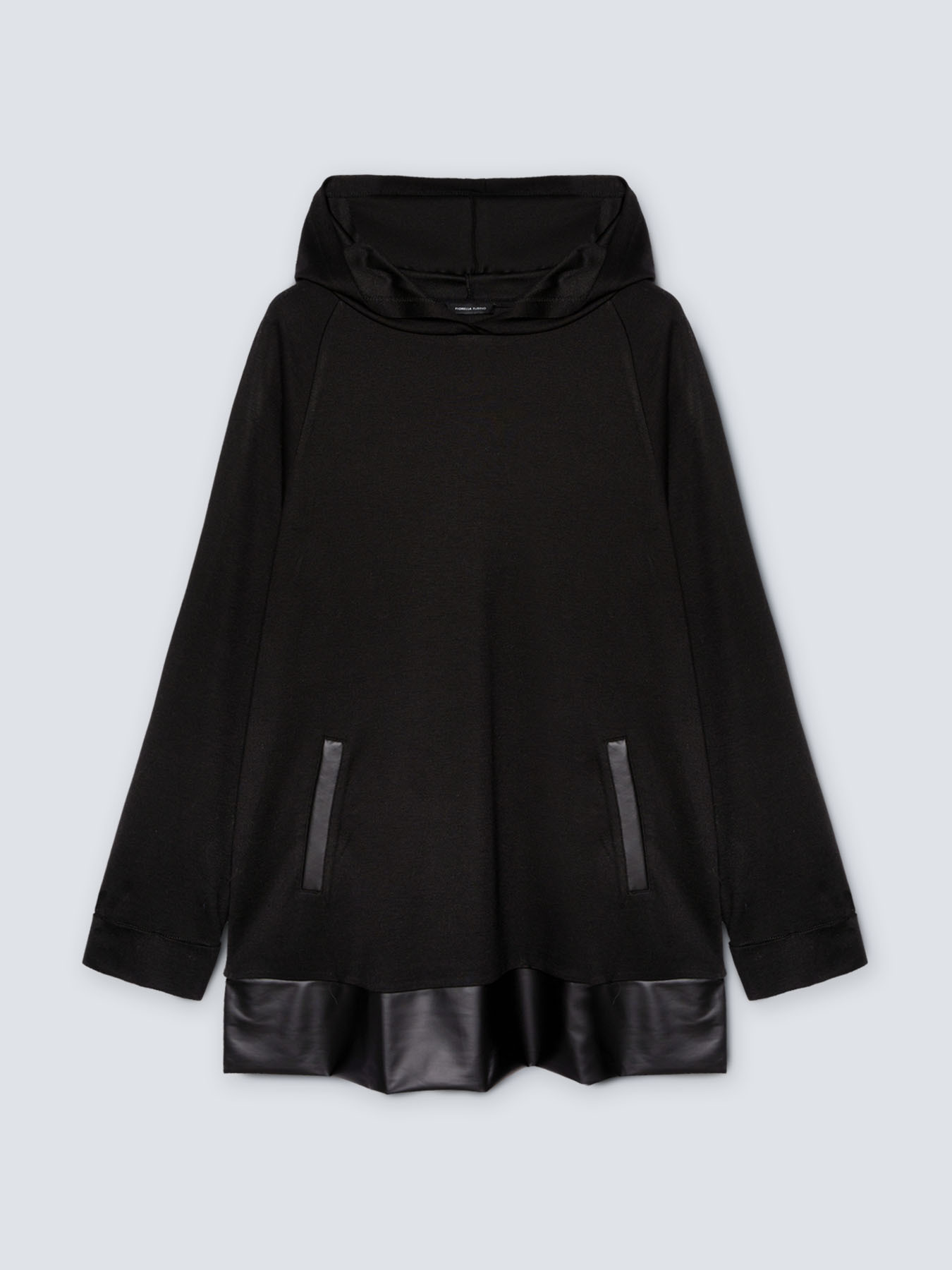 Felpa con bordi in tessuto spalmato image number 3