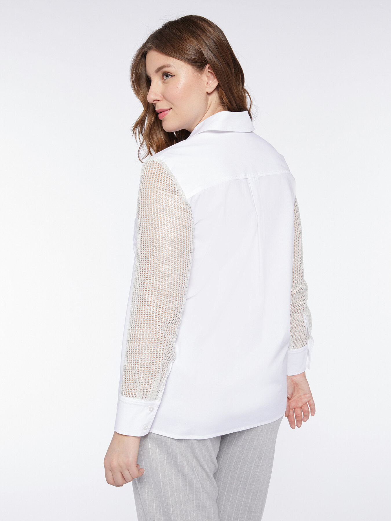 Camicia con maniche a rete image number 1
