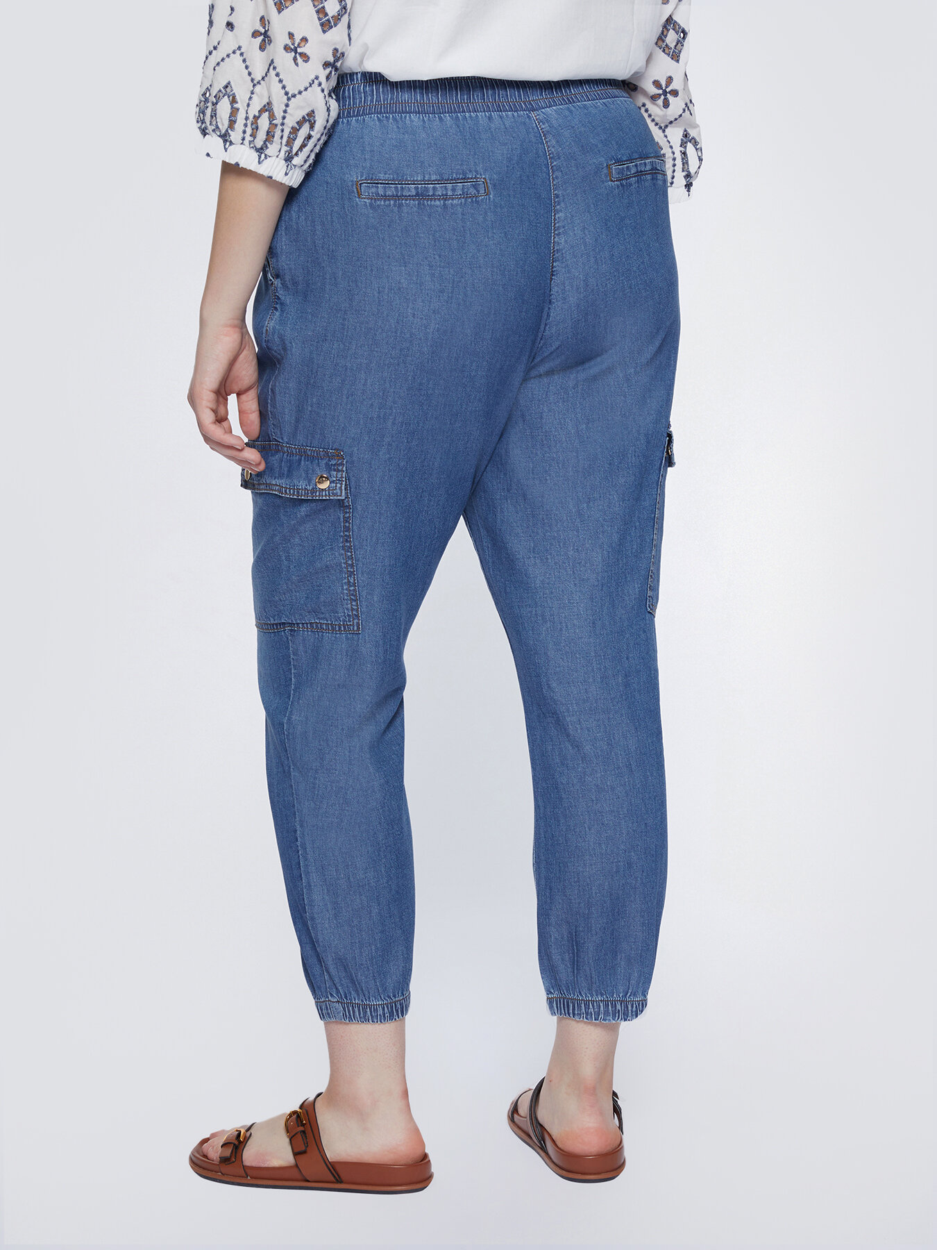 Light denim cargo trousers image number 1