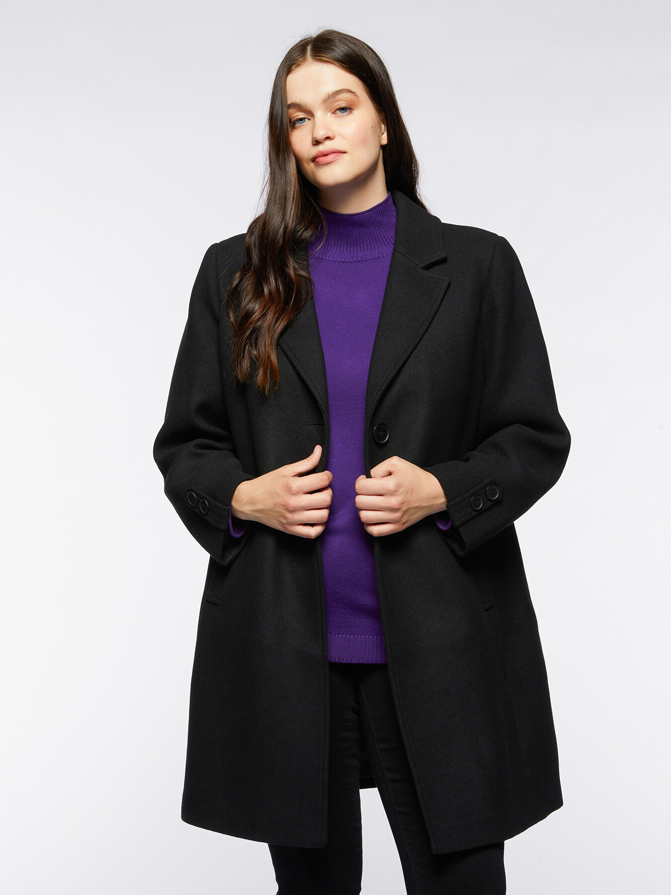 Diagonal fabric coat image number 2