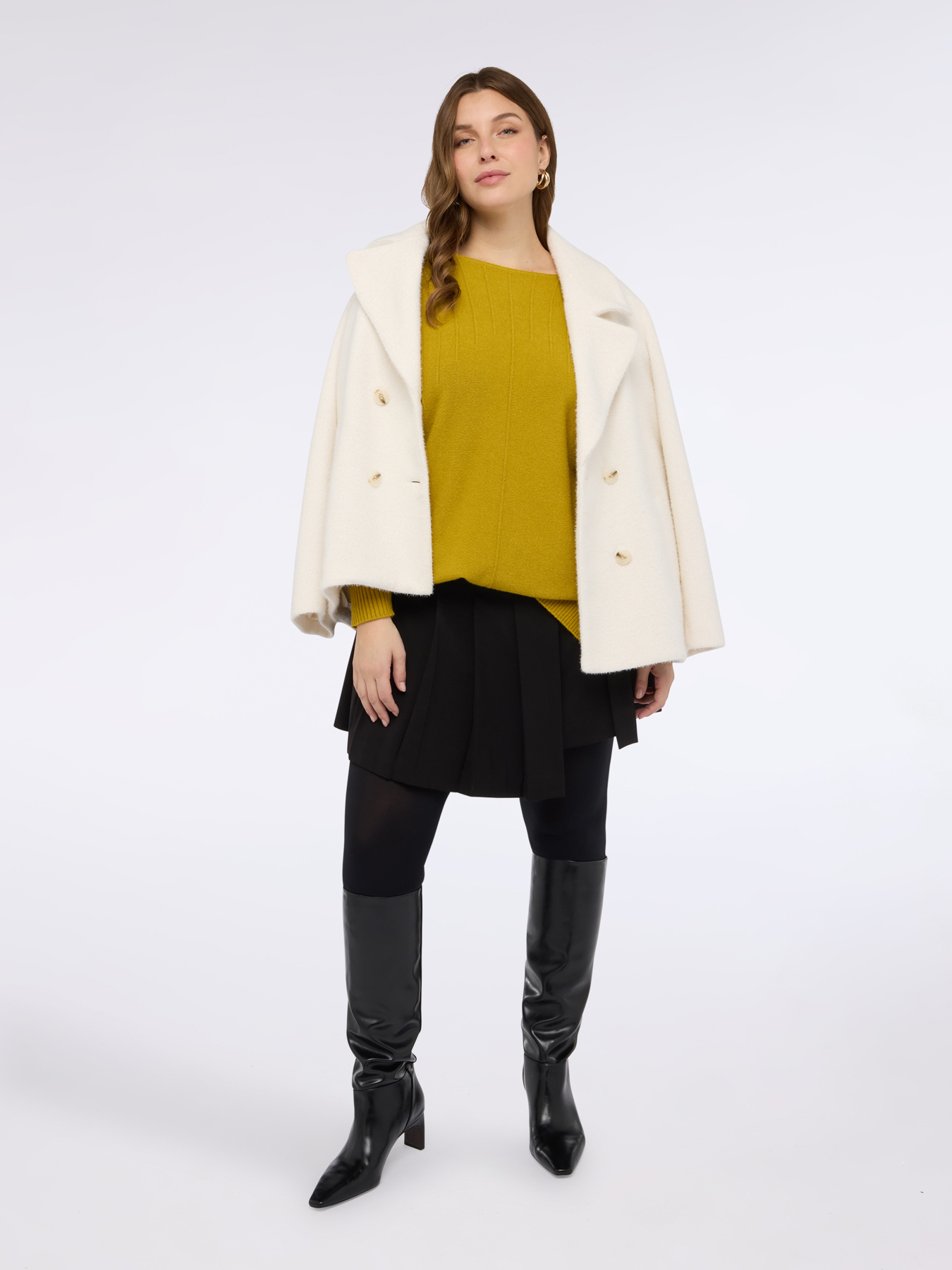 Long sweater with boat neckline image number 1