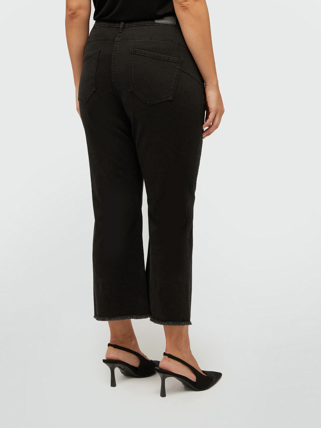 Kick flare jeans with rhinestones image number 2