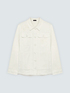 Shacket shirt with floral embroidery image number 1
