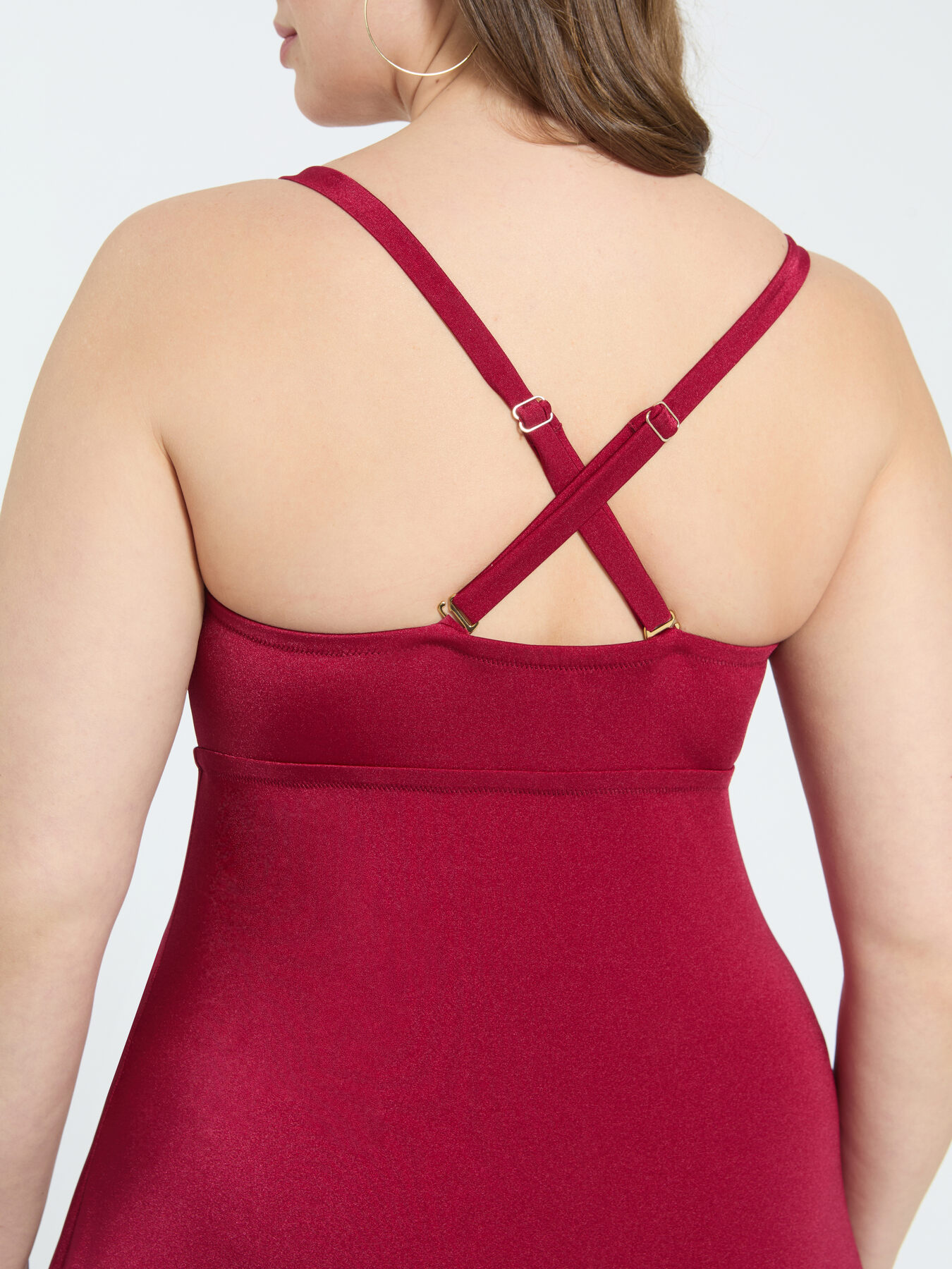 Top Tankini con motivo dorado y cut out image number 2