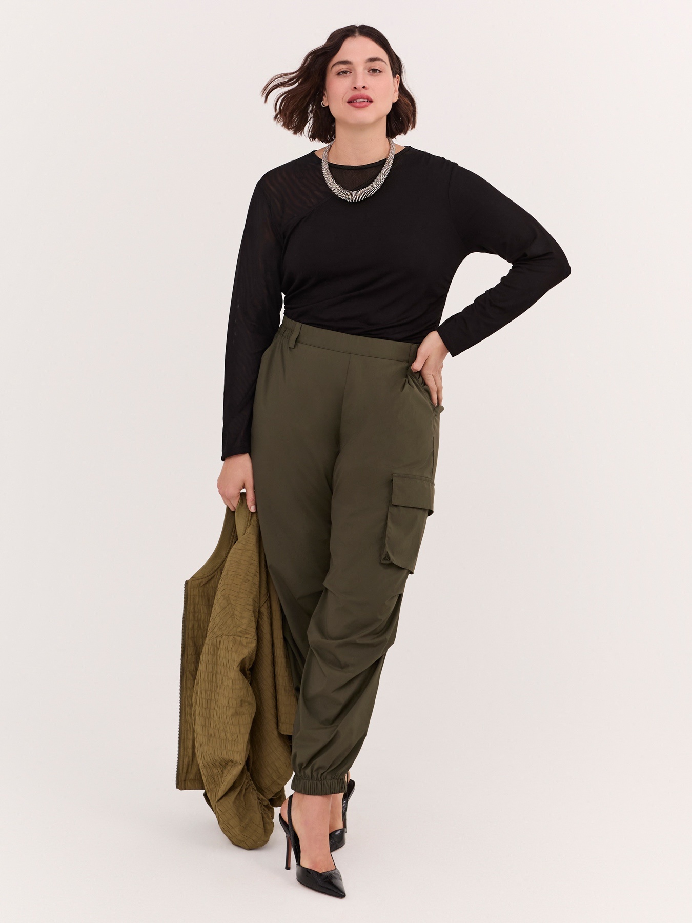 T-shirt con inserto in tulle image number 3