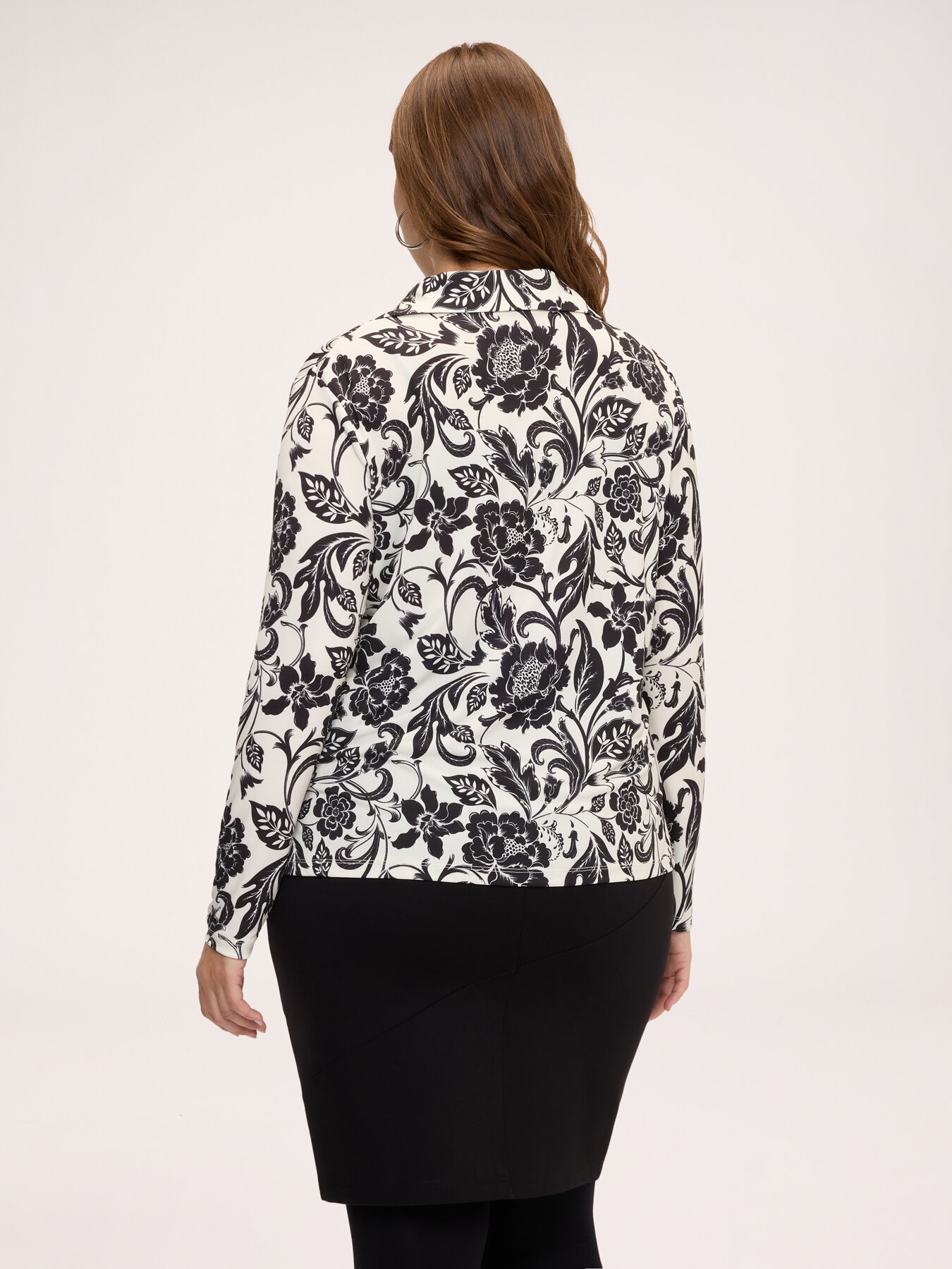 Blusa con stampa floreale e colletto image number 1