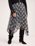 Long flared skirt in checked georgette image number 2