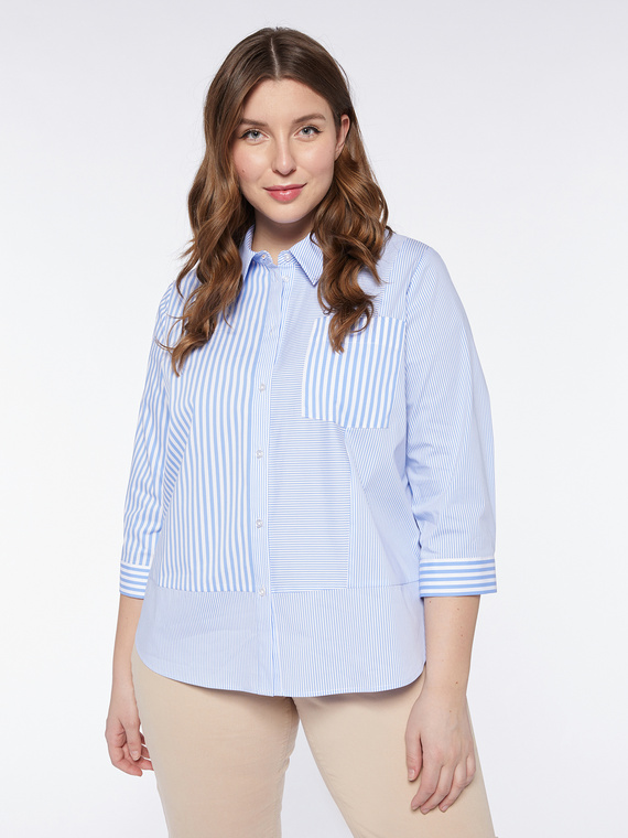 Shirt with mixed stripes
