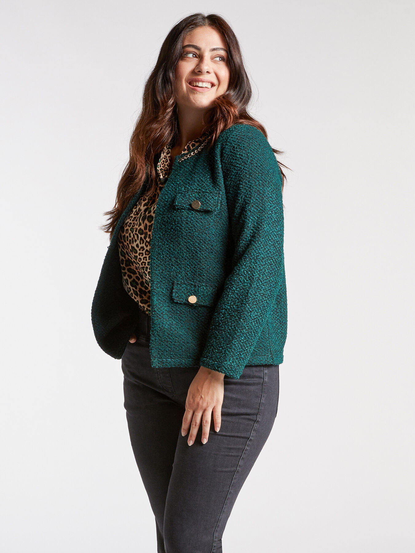 Veste en tricot avec cha&icirc;ne image number 0