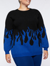 Jacquard sweater with slubbed pattern image number 2