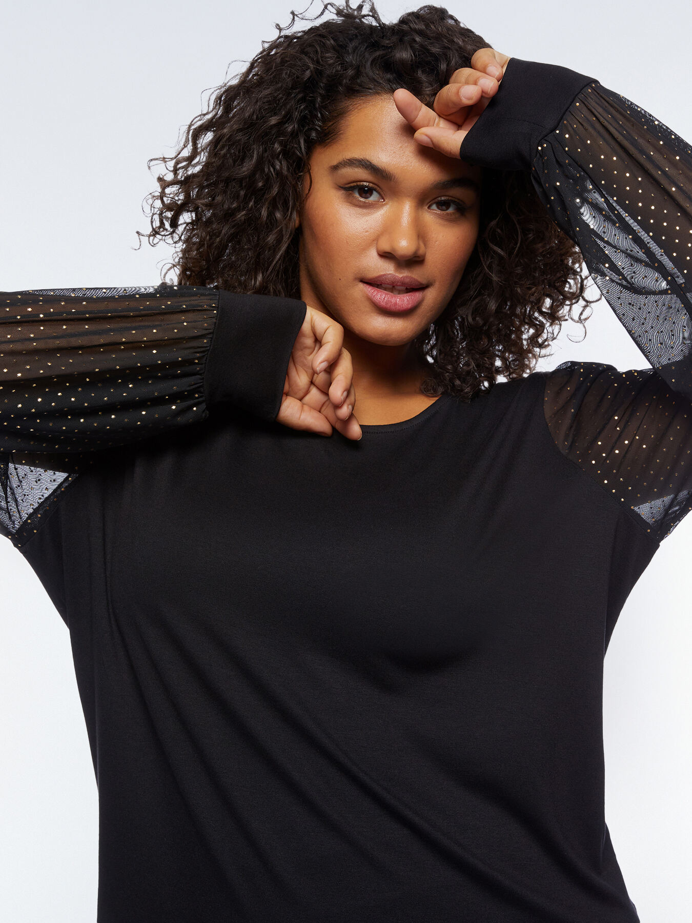 Camiseta con mangas glitter image number 2