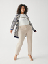 Gestreifter Maxi-Cardigan mit Mikro-Pailletten image number 1