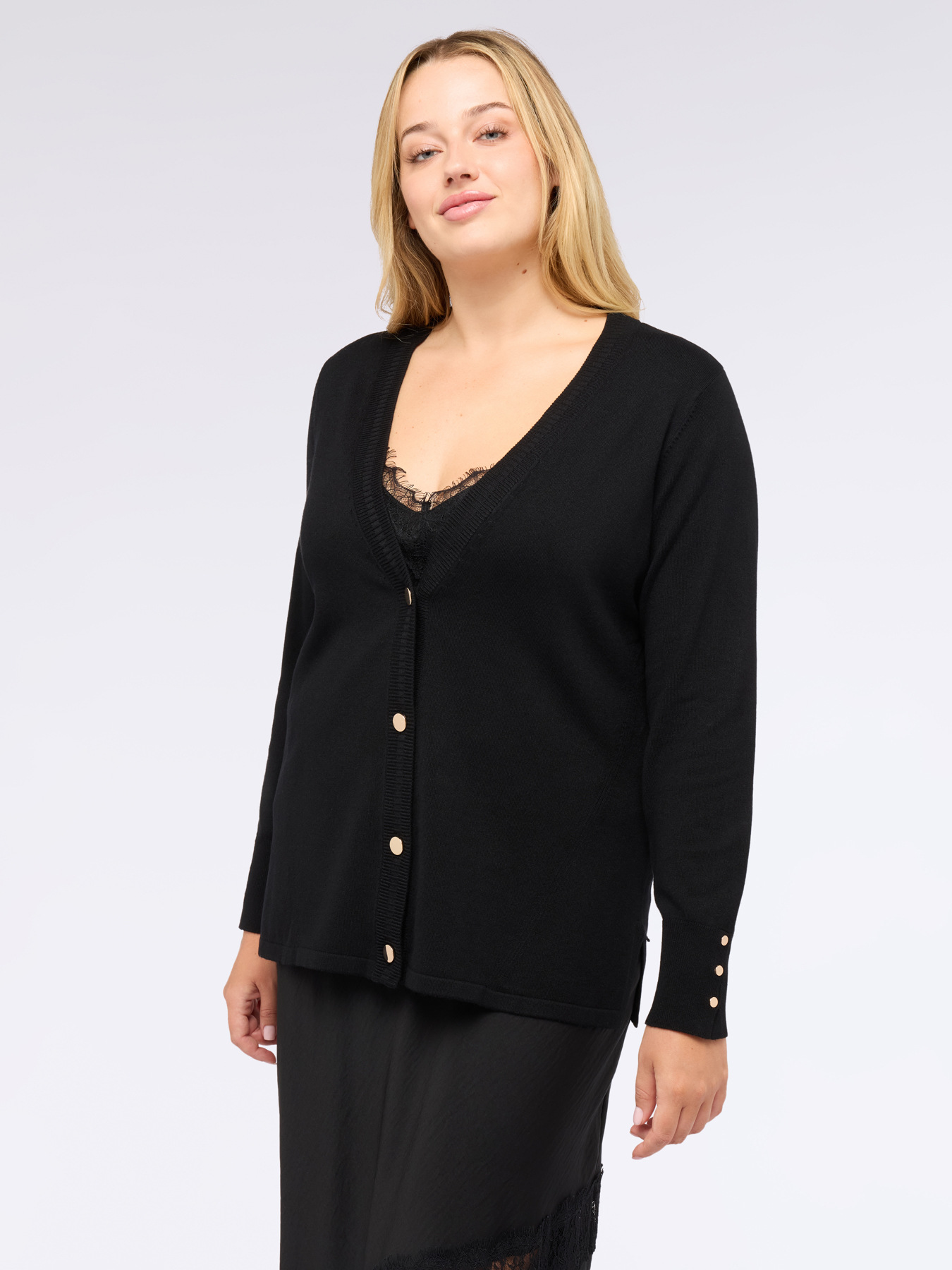 V-neck cardigan with buttons image number 0