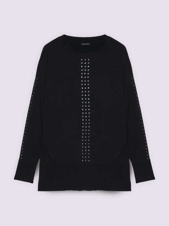 Maglia con applicazioni brillanti