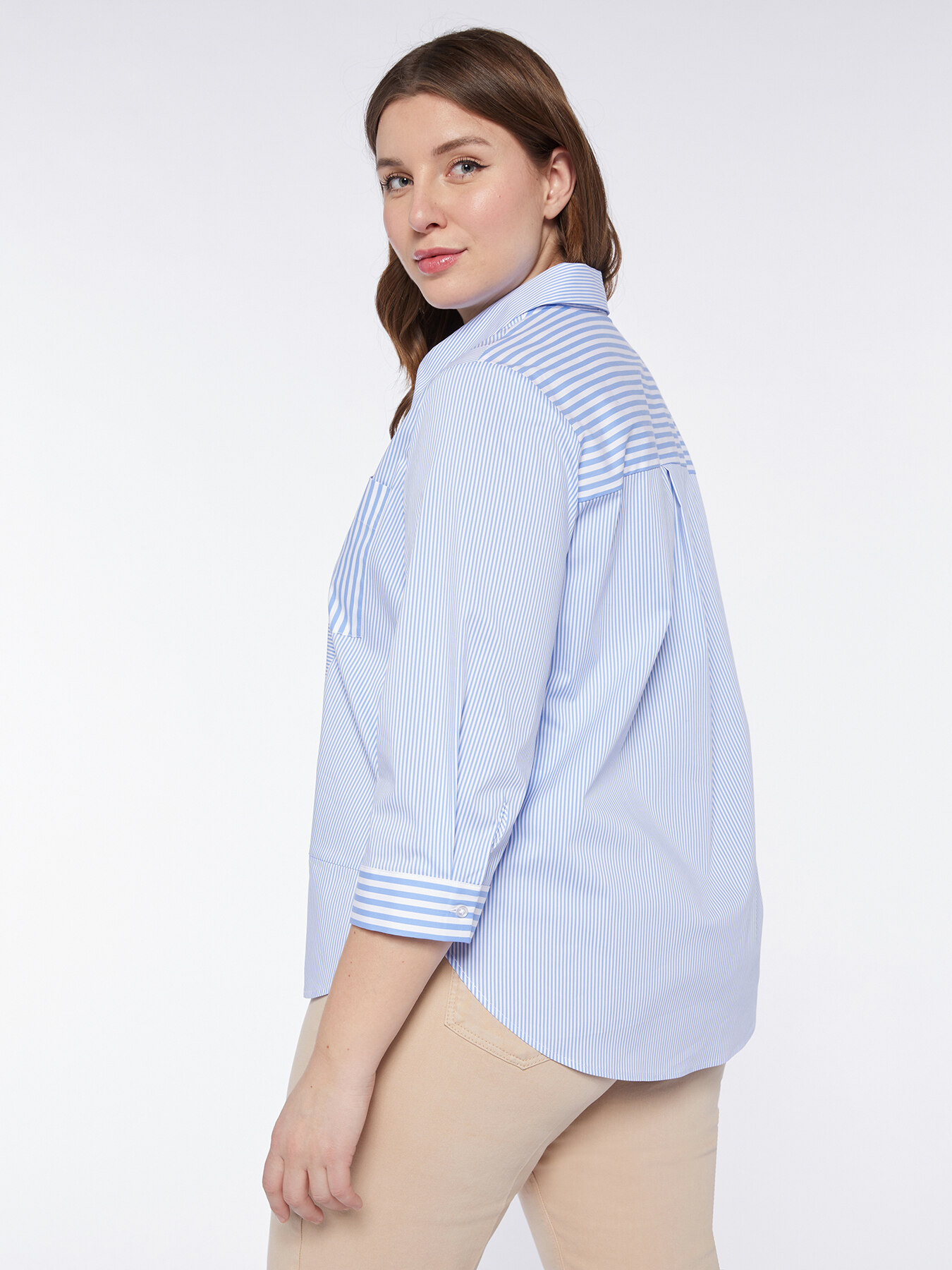 Camicia con mix di righe image number 1