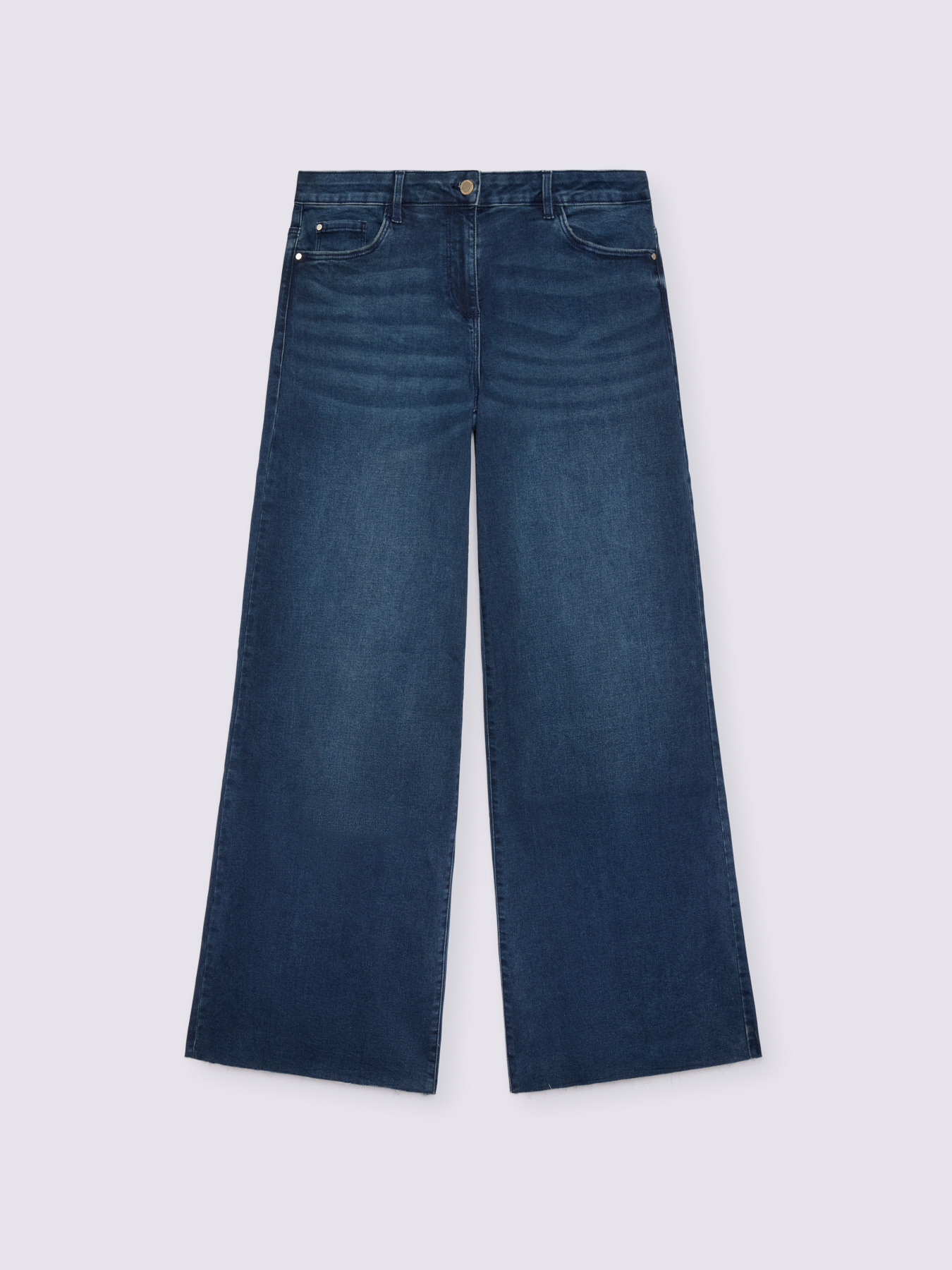 Wide leg jeans in blue wash image number 5