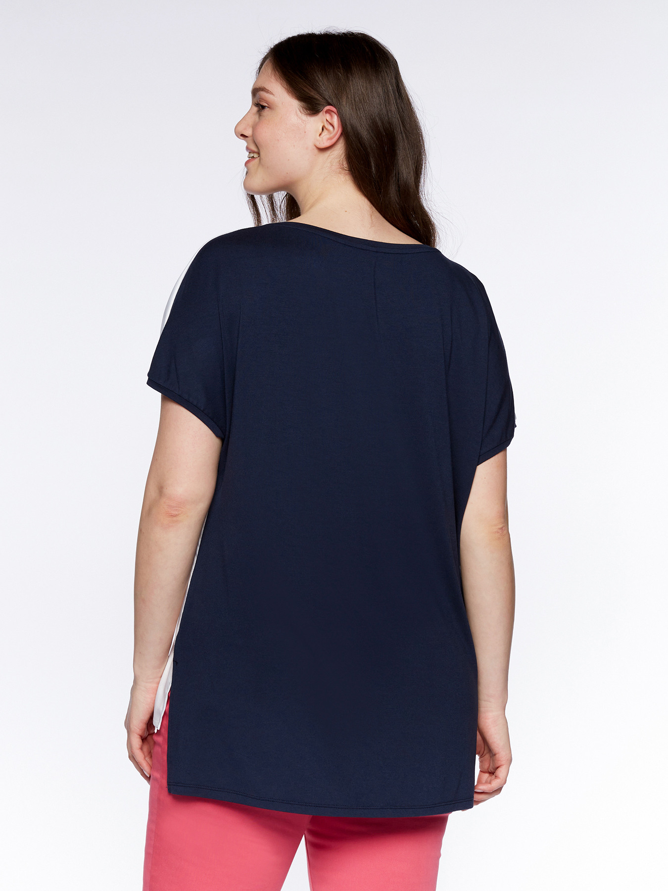 T-shirt bi-mati&egrave;re &agrave; imprim&eacute; floral image number 1