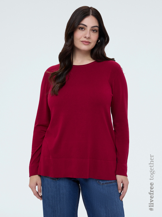 Crew neck sweater in viscose blend