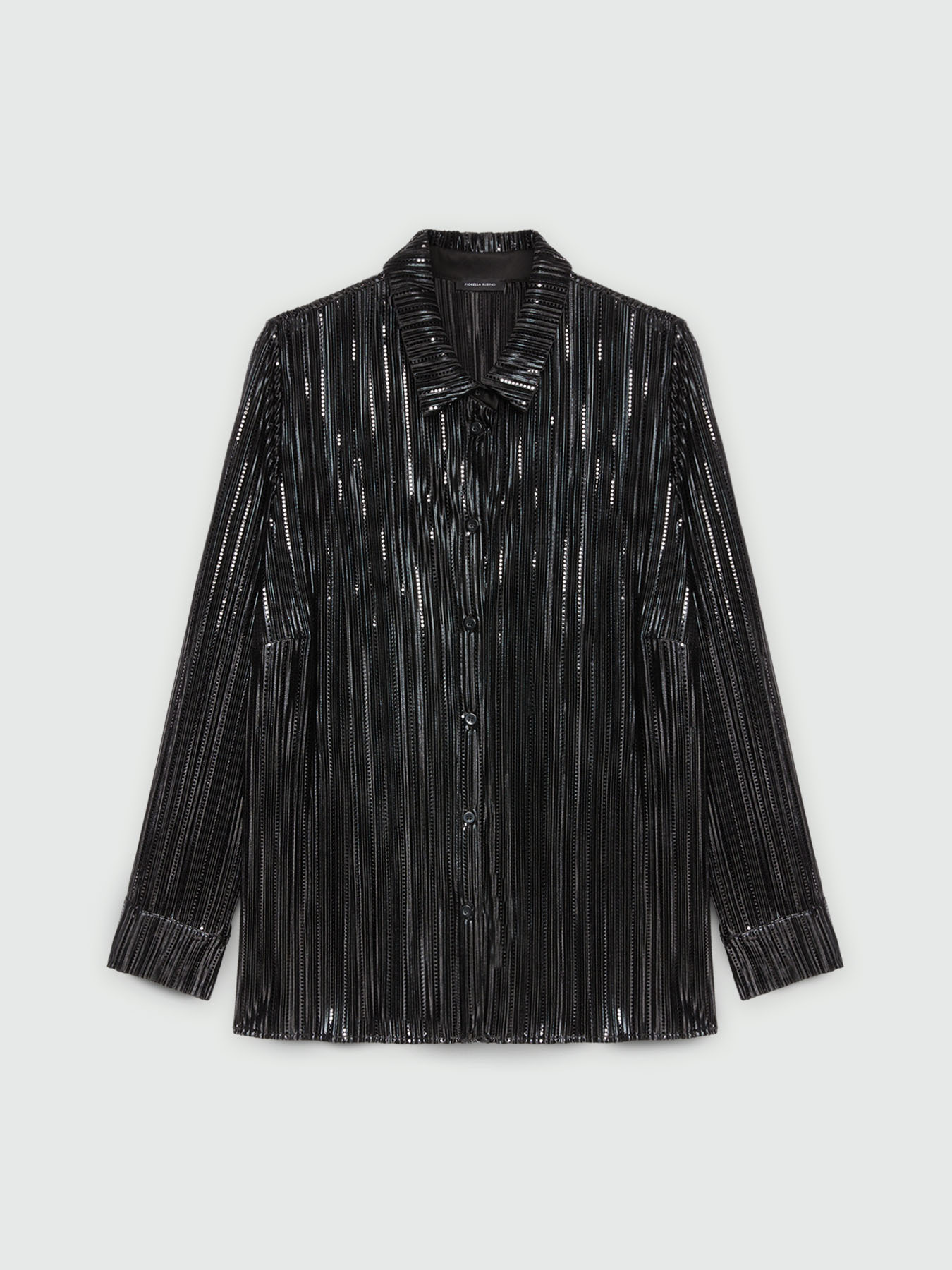 Camicia plissettata effetto lucido spalmato image number 4