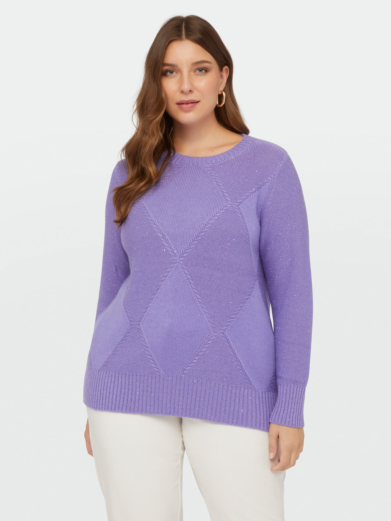 Pullover mit Rhomben und Mikro-Pailletten image number 2