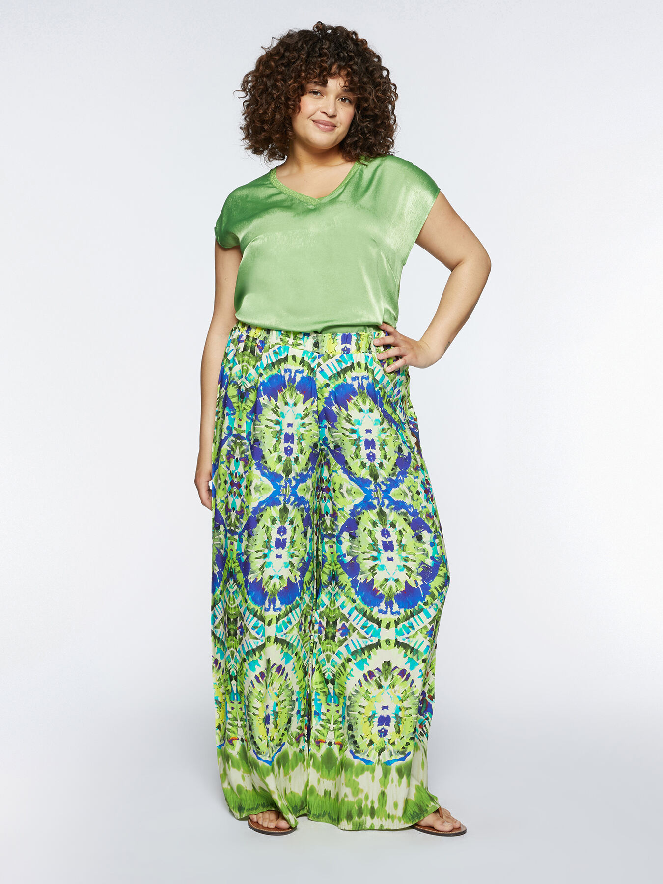 Pantaloni palazzo stampa tie-dye image number 3