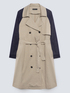 Trench coat with denim sleeves image number 5