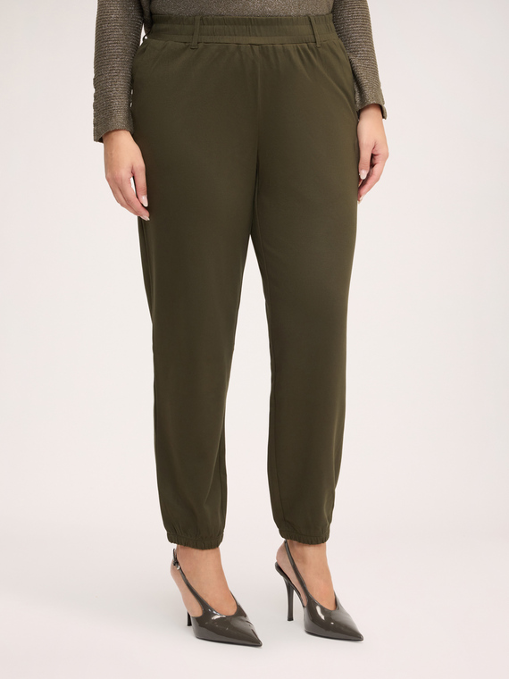 Jogger pants with elastic waist and ribbed cuffs
