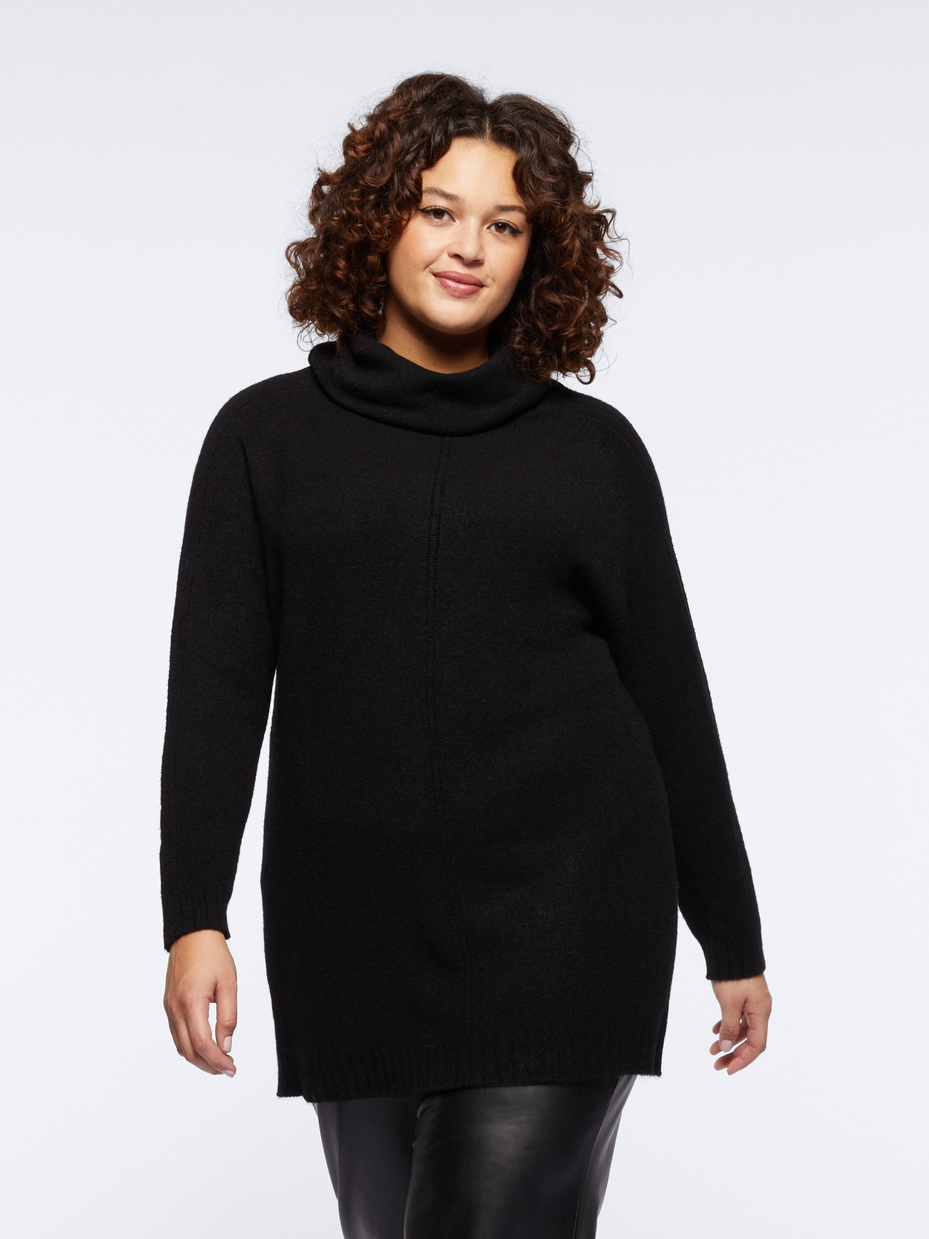 Langes Mini -Kleid mit Ringhals image number 0