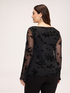 Tulle T-shirt with flock embroidery image number 1