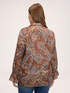 Bluse aus Satin mit Print und Kragen image number 1
