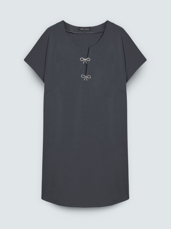 Kleid aus Milano-Strick mit Schleifen